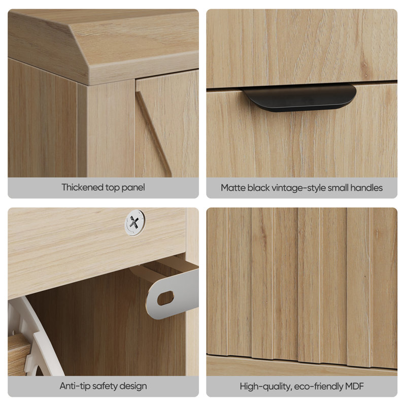 Armoire à chaussures de 31,5 pouces de couleur chêne