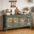 63" Carved Buffet Cabinet With Mirrored Door-1884823429