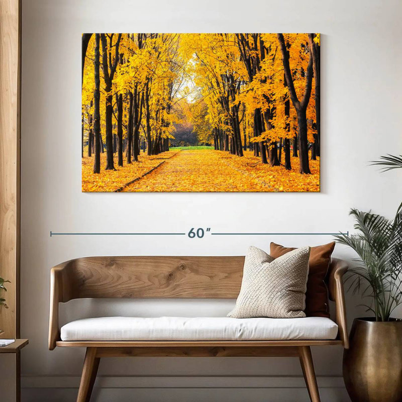 Chemin d'automne doré Alvord, H 32 po x l 48 po