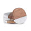 Ensemble de 4 sous-verres en bois d'acacia avec accents de marbre blanc Thirstystone