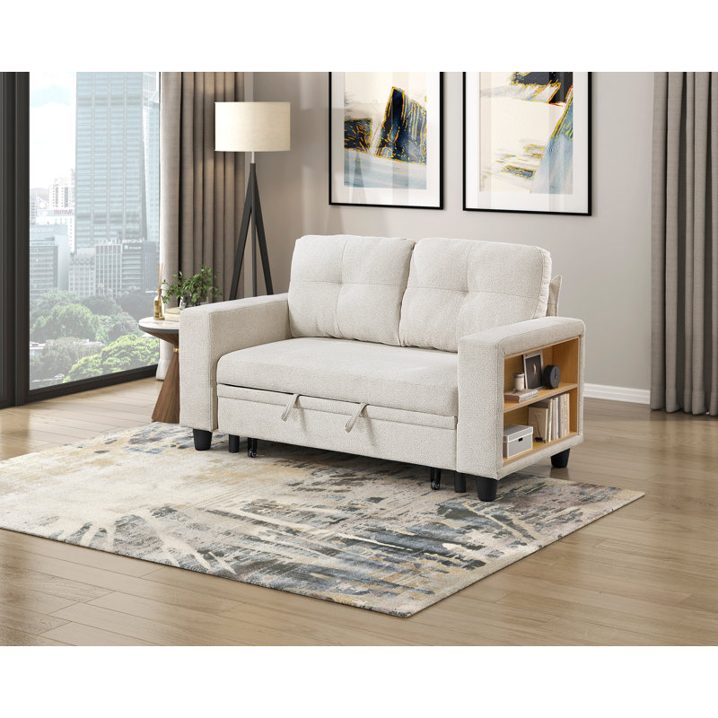 Causeuse avec lit gigogne Avani, Beige