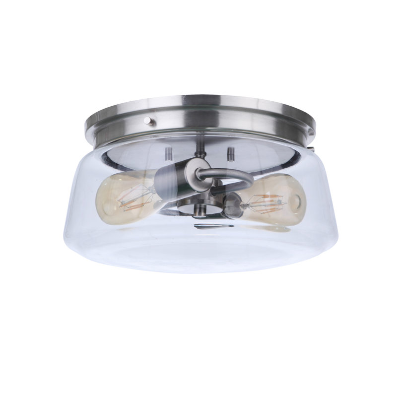 Ammadis 2 - Bulb Outdoor Flush Mount, Satin Aluminum