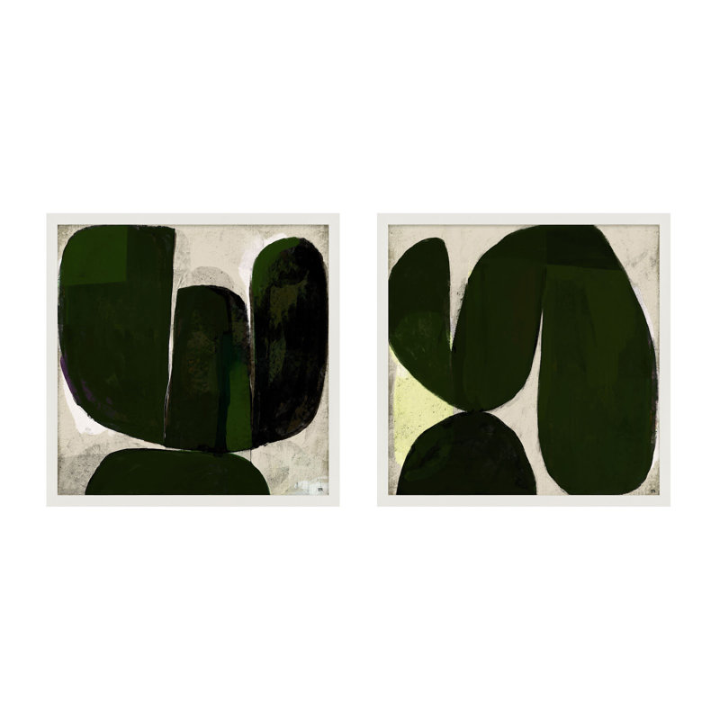 «Vanessa Succulent», ensemble de 2 - 2 pièces de cadres photo sur papier, H 16 po x l 16 po x P 1,25 po, Blanc