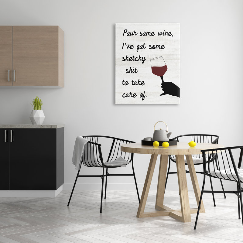 «Pour Some Wine Humor» par Lil 'Rue, H 40 po x l 30 po x P 1,5 po