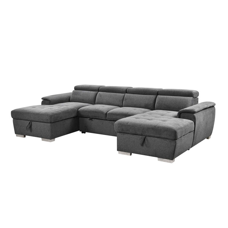 Divan-lit en forme de U de Joel, Gris foncé