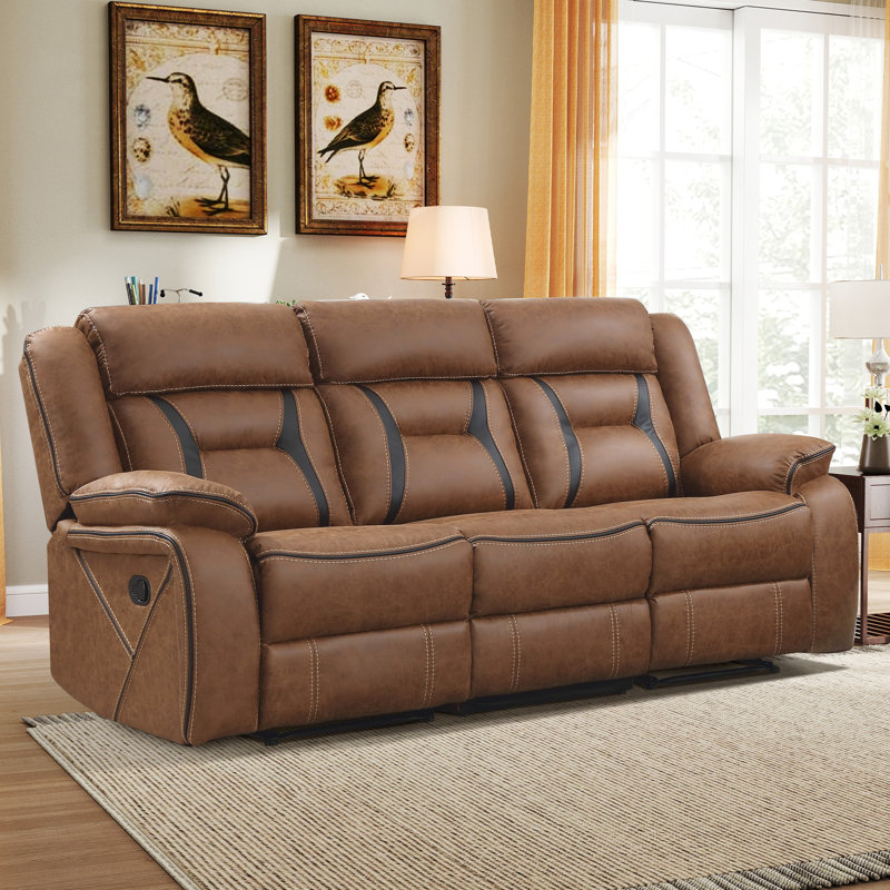 3 Seater Faux Leather Reclining Sofa