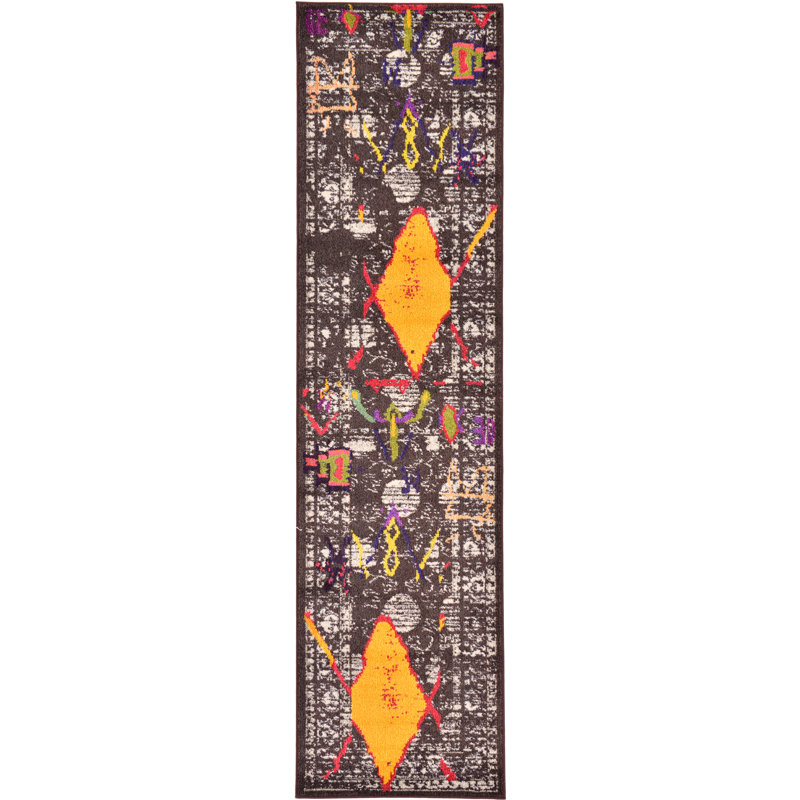 Lonniet Washable Geometric Indoor Rug, Runner 2'7" x 10'