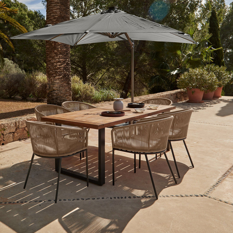 Fabiano 6 - Person 175 Long, Natural, 75cm H X 175cm W X 82cm D, Gray