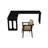 78.74"+47.24" Black L-Shaped Solid Wood Office Sets