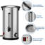 Urne à café commerciale à grande capacité - Chauffe-boissons à double paroi en acier inoxydable - Comprend un panier-filtre - Parfait pour les buffets, la restauration, les fêtes, les mariages et les événements professionnels - 60 tasses, 10 litres