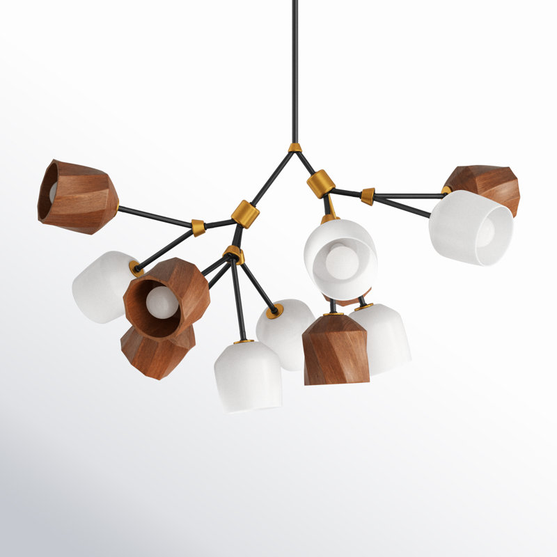 Mirielle - Light Dark Bronze/Antique Brass Unique/Statement Pendant, 25.5" H x 40.75" W x 40.75" D, 12