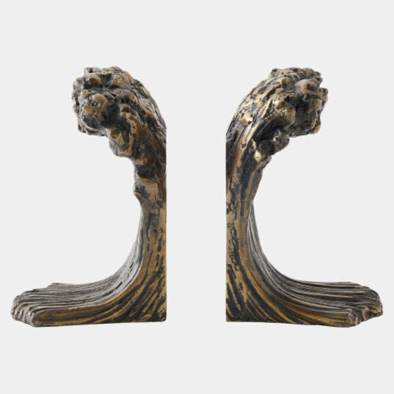 Wave Bookends-Bronze 7"H x 6"W x 10"D Bookend