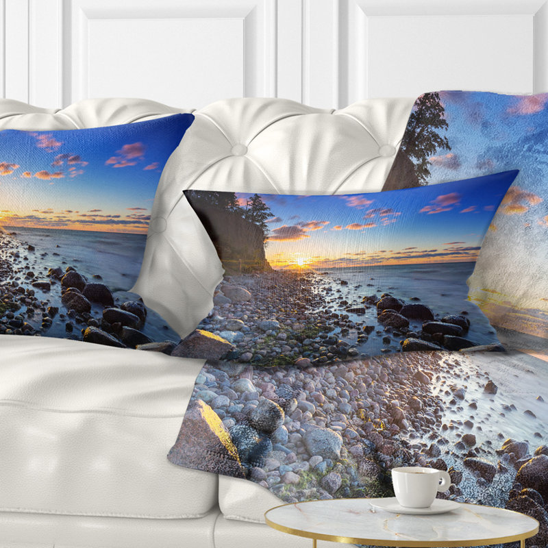 Coussin lombaire en orlowo de la mer baltique et de la falaise seascape