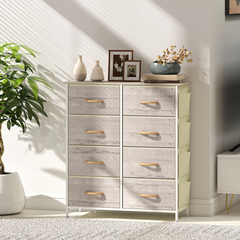86cm W 8 - Drawer Chest of Drawers, Natural Wood Finish