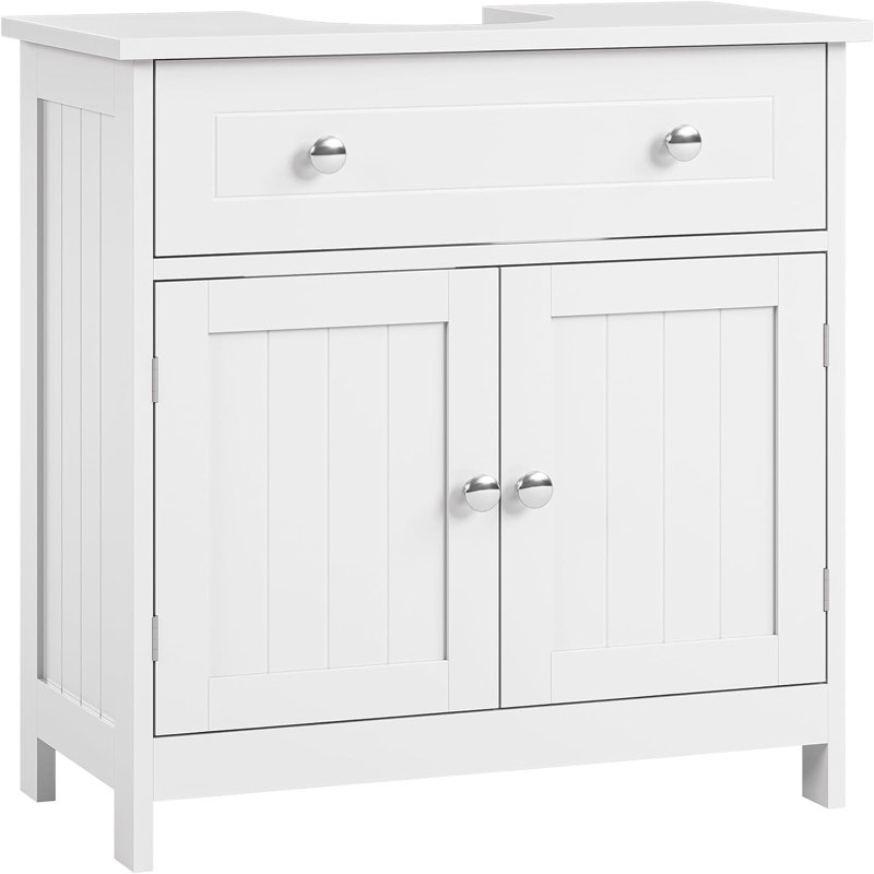 Bathroom Cabinet with Drawers & 2 Doors, Modern Freestanding, 60 x 30 x 60 cm, White