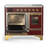 Majestic III Series 40 Inch Induction Range with 6 Induction Elements in Burgundy (Brass Trim)-124828936-124828929