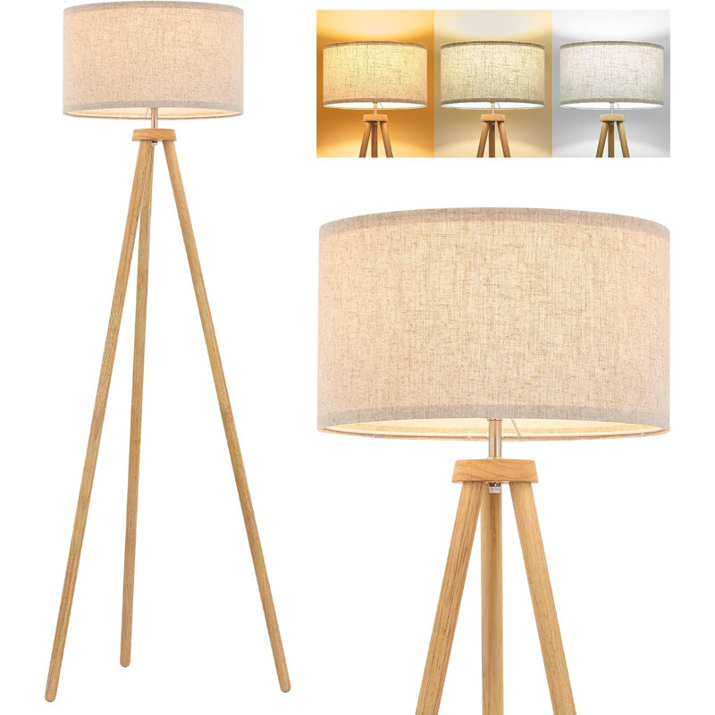 Lampe trépied Nordic Wood, Naturel