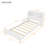 Twin Pine Wood Bed with Bookcase Headboard ,LED Motion Sensor Light, Guardrails,White