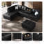 Canapé en cuir surdimensionné de 97,5 po pour canapé de salon en forme de L avec repose-pieds-998969001