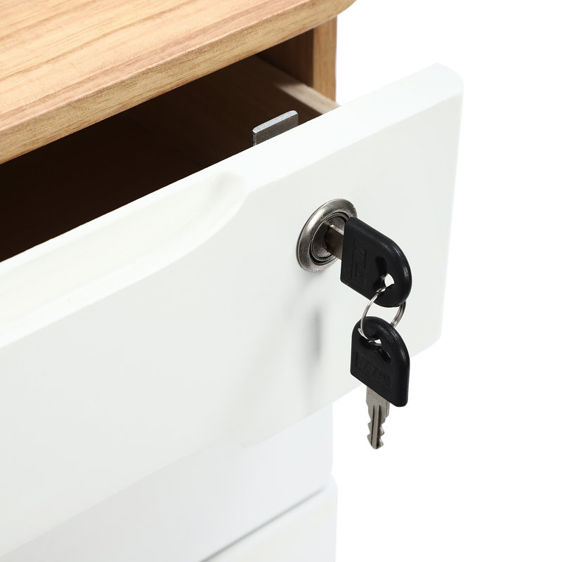 Villeroy Solid Wood Desk Organizer, White/Beige