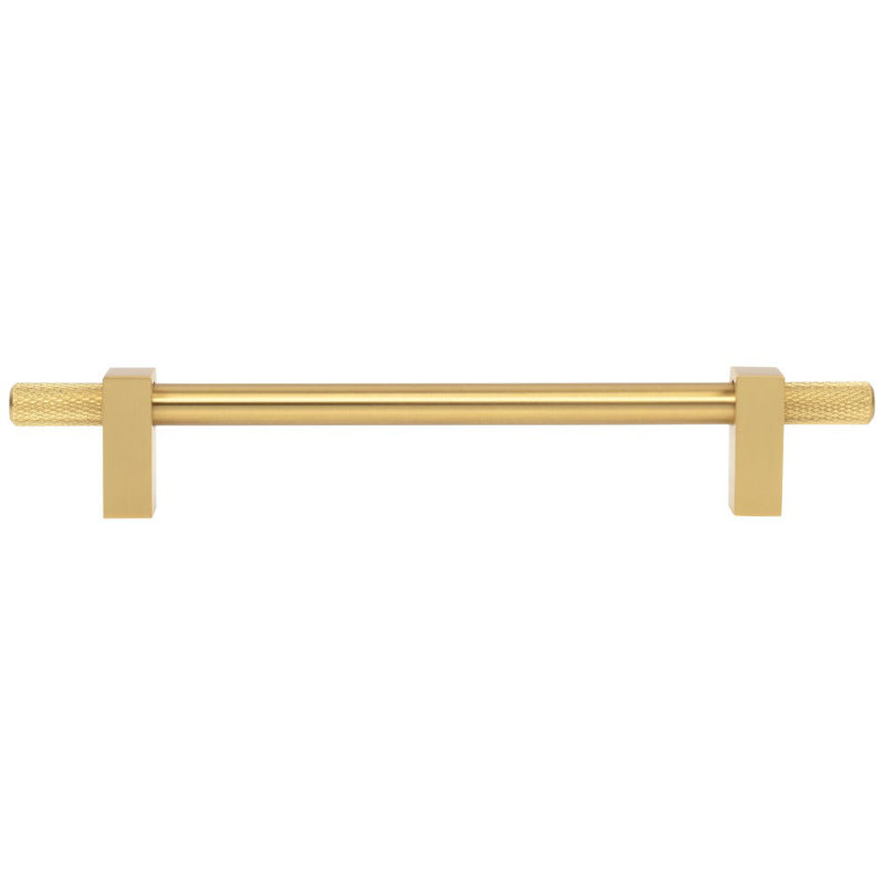 Larkin 4 Knurled Ends Bar Pull, Brushed Gold, 6 5/16"