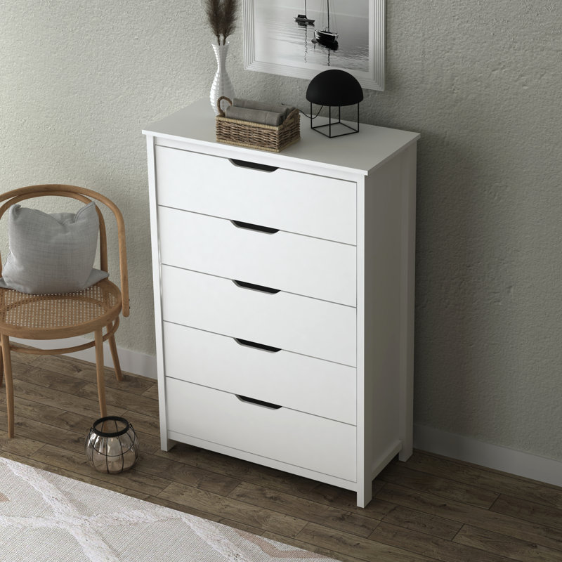 Brogan 5 Drawer 31.5'' W Dresser, Matt White