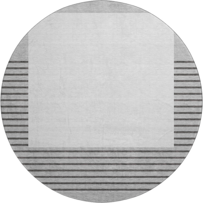 Premium Machine Washable Lyndhurst AMF995 Stripes Rug, Round 8'
