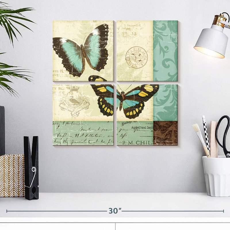 Patchwork de papillon Brampt, H 18 po x l 18 po