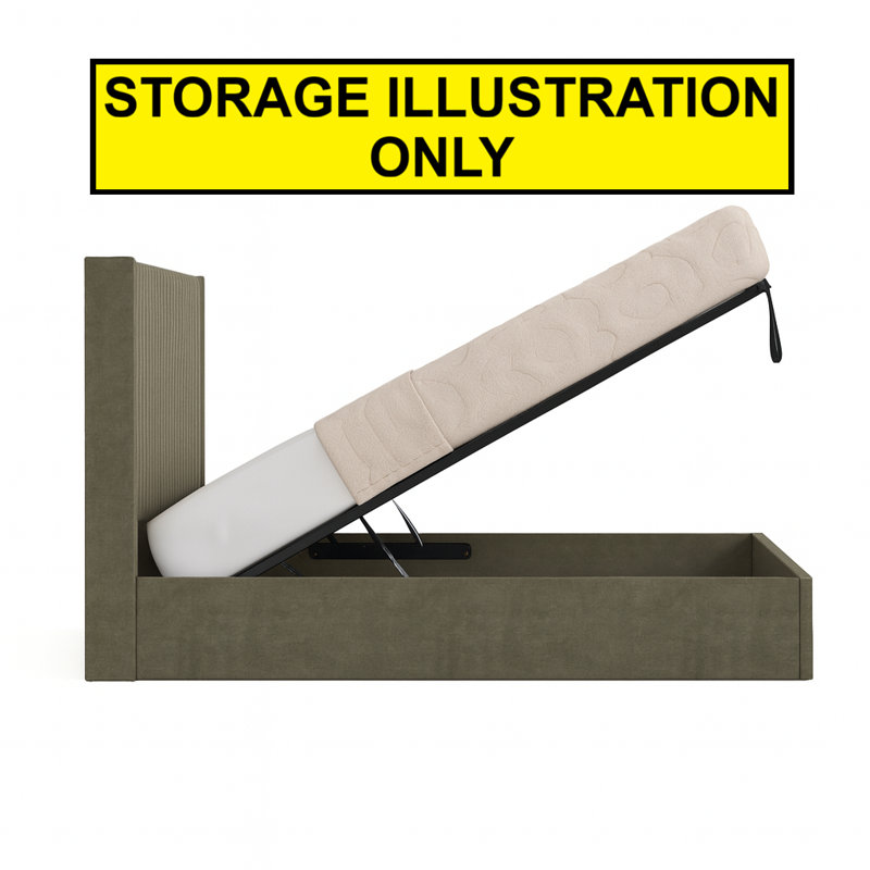 Balzhan Upholstered Ottoman Storage Bed, Small Double (4'), White