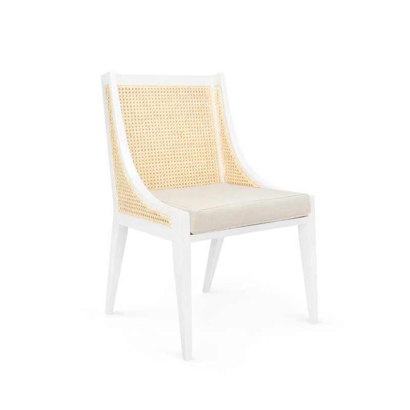 Raleigh Linen Armchair, White Linen, White