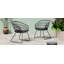 CHAISE, 2PCS avec 2 coussins, gris