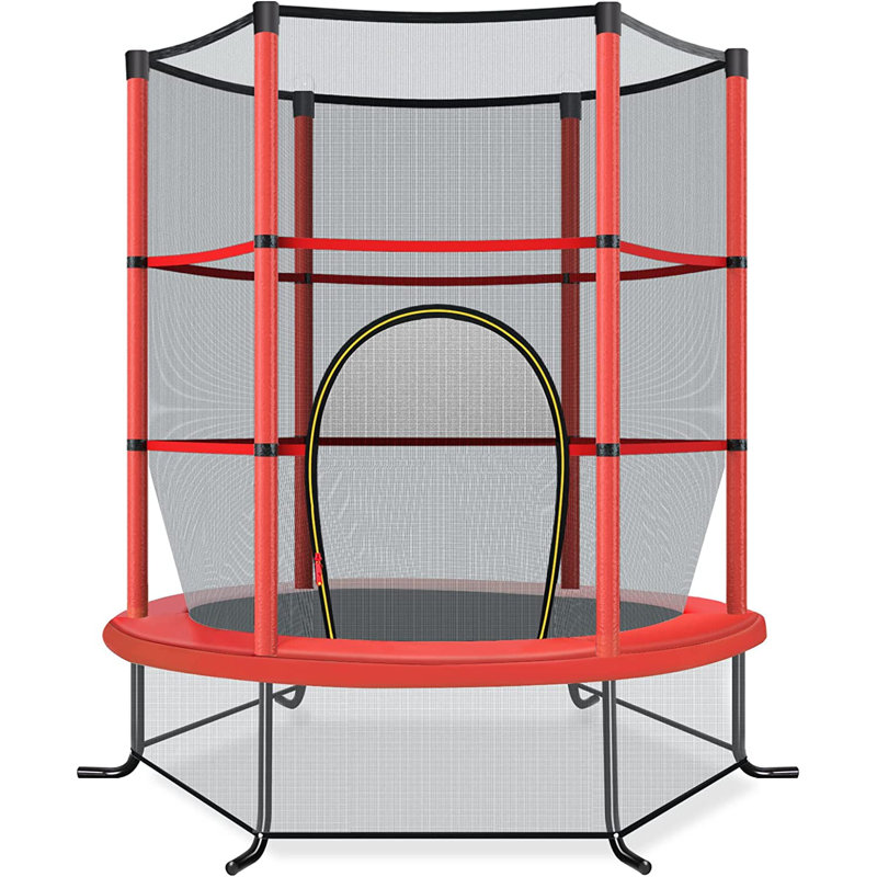 Jennie Freeport Park 165cm Hexagon Backyard Trampoline with Safety Enclosure