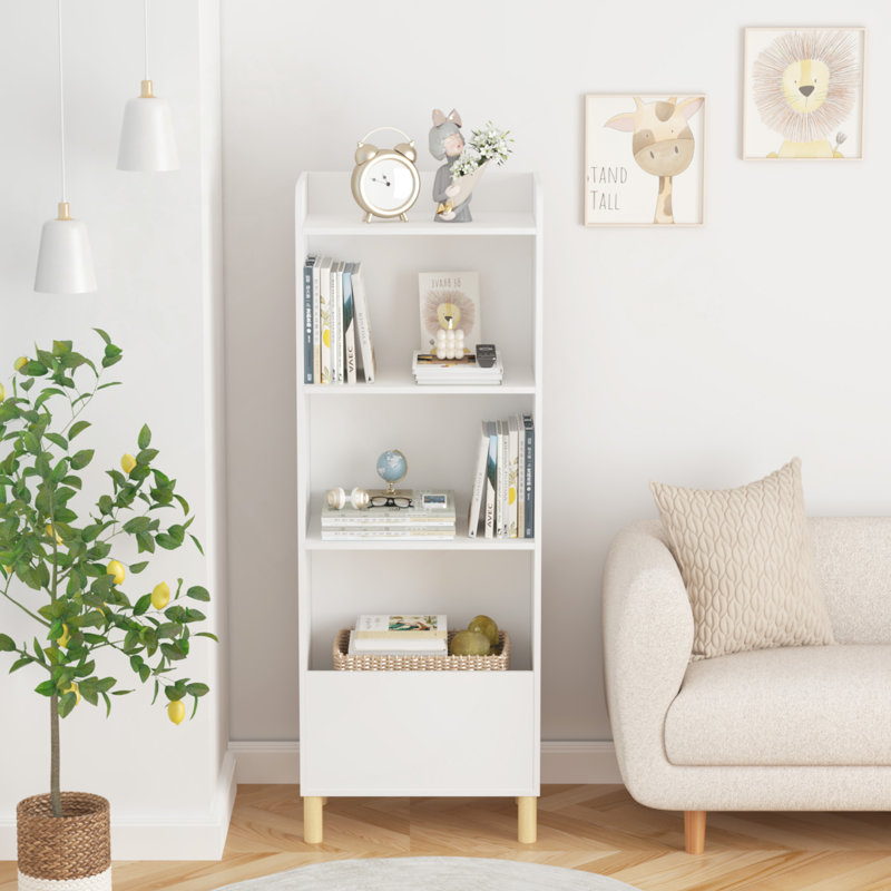 Bibliothèque à 4 niveaux, présentoir à livres, étagère de rangement pour jouets pour bibliothèque, salle de jeux, chambre de bébé