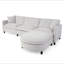 Canapé modulaire 107,87 pi avec 1 repose-pieds, coussin de siège et dossier amovible-133599892