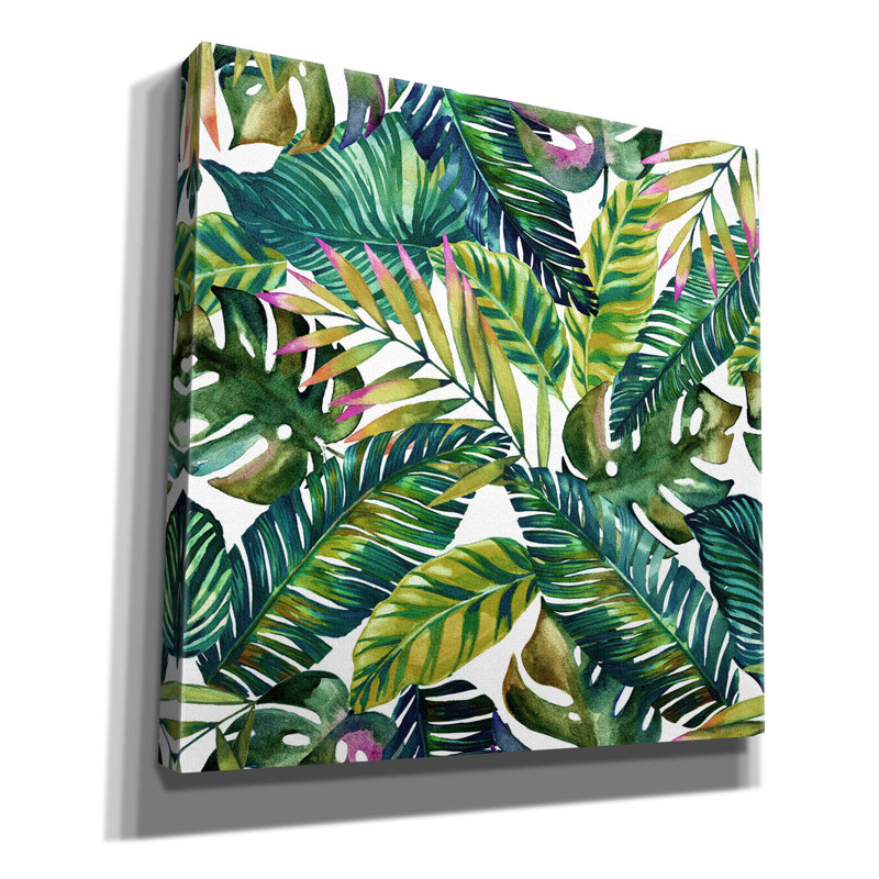 «Tropical Leaves» par Mark Ashkenazi, art mural sur toile, H 18 po x l 18 po x P 0,75 po