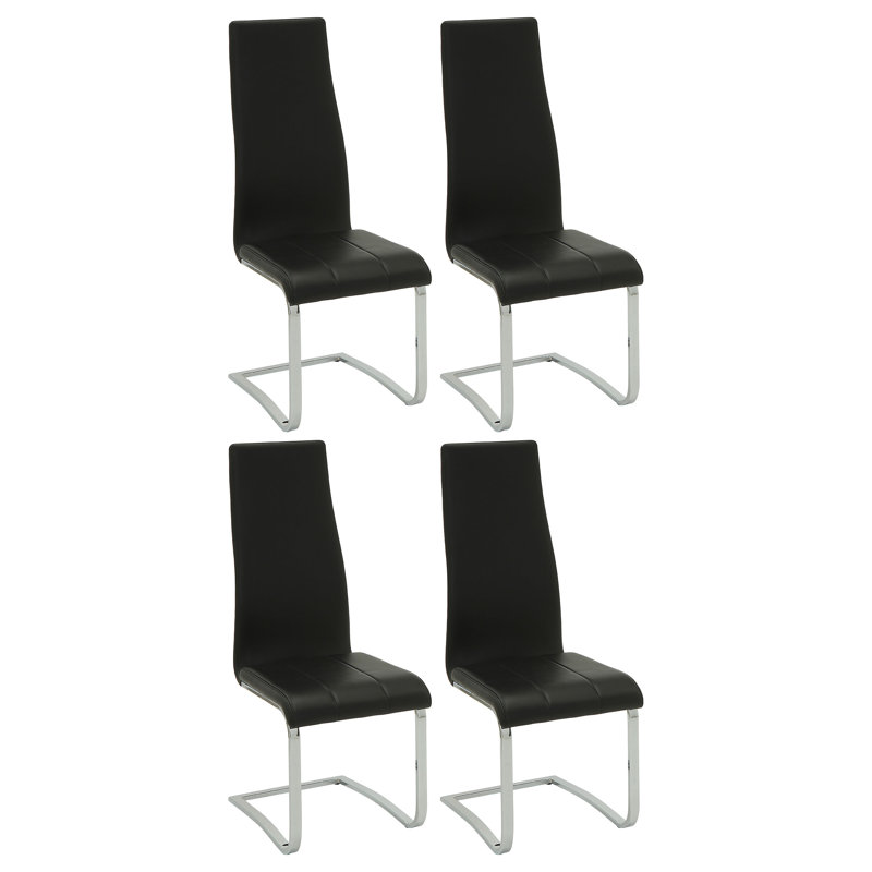 Benjeman 19.5'' H Metal Cantilever Chair, 4, Black