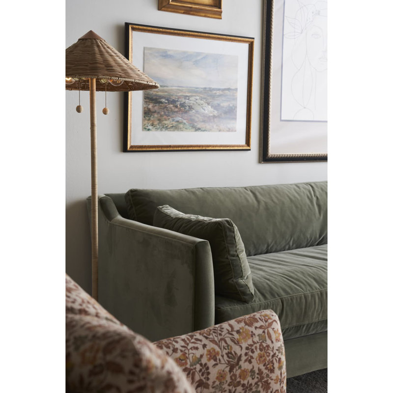 Madeline Sofa, Chocolate, Sage, 34"H x 90"W x 40"D