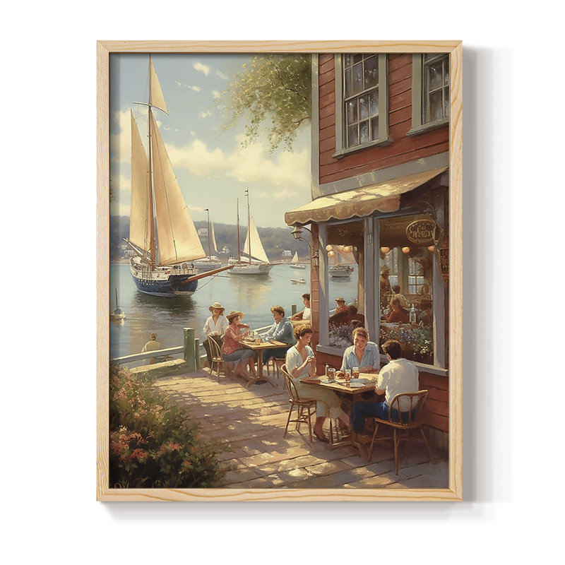 NAUTICAL Series DCXIX, reproduction encadrée - bois massif, Naturel, H 11 po x l 9 po
