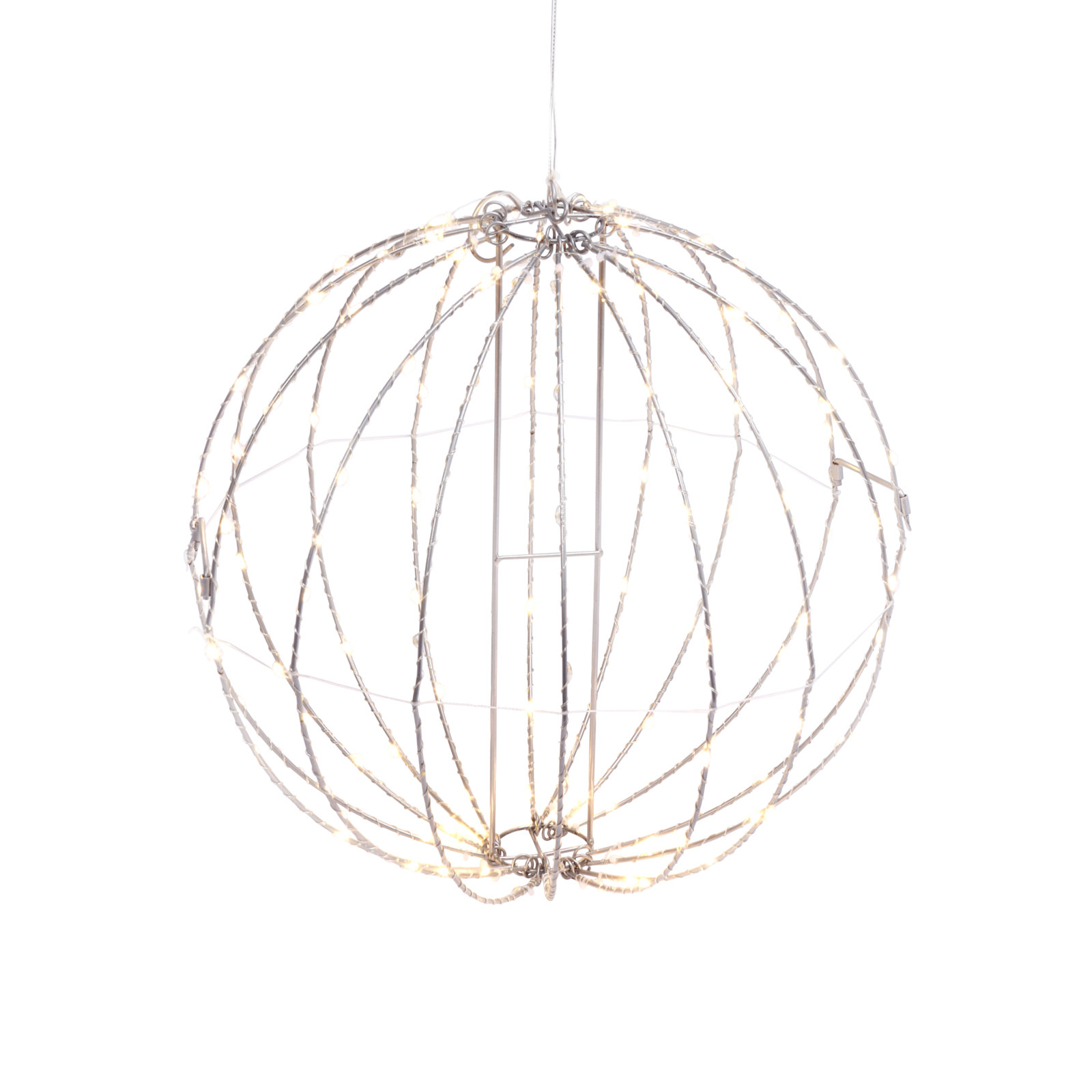 Illuminated Metal Sphere with Micro LED Lights, 24.4" H x 24" W x 24" D