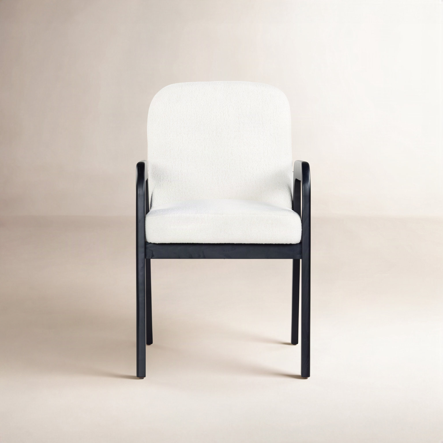 Elara Dining Armchair, Ivory, Black