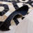 Studio Leather Flat Weave Hair On Leather Geometric Rug-959860527
