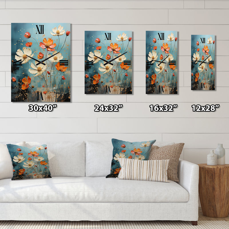 Horloge murale Aenea - Zinnias, Petit