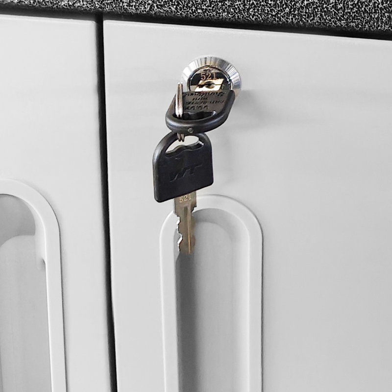 Armoire à outils en métal robuste et durable pour le garage avec roues - Armoire de rangement mobile robuste avec 1 tiroir et 2 portes verrouillables, armoire de rangement à outils roulante, noire et grise