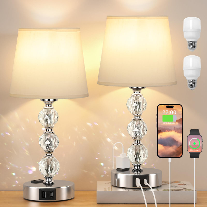 Lampe de table en métal Jemari, Beige