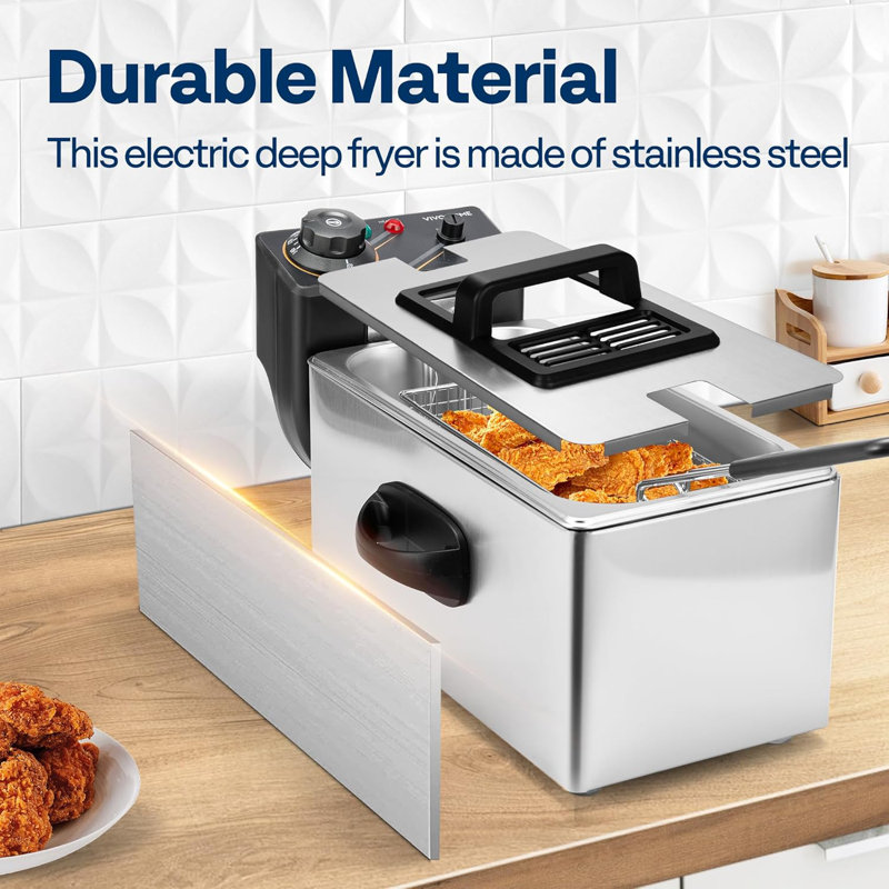 Friteuse électrique de comptoir en acier inoxydable 4l
