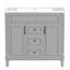 Meuble-lavabo simple 35,9 po avec plateau en bois massif Rahees-552810456