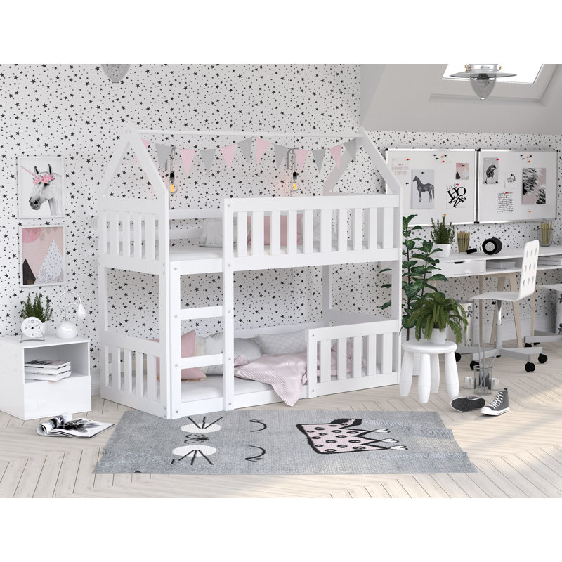 Clough 80 x 190cm Standard Bunk Bed, White