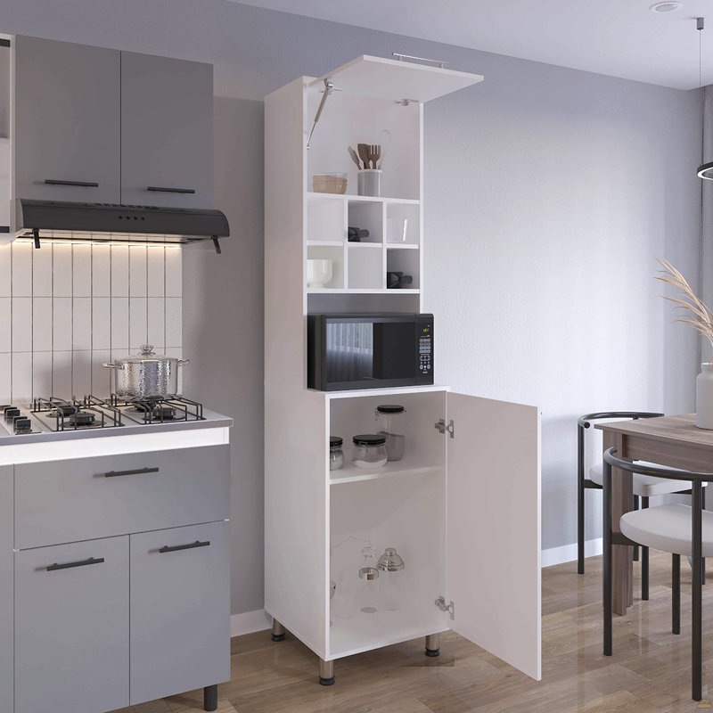 Garde-manger, 2 portes, 4 pieds, 8 tablettes