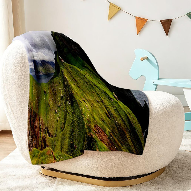 Jeté transparent en flanelle de polaire ultra douce, imprimé recto voyage de l'île du phare, Throw 30" x 40"