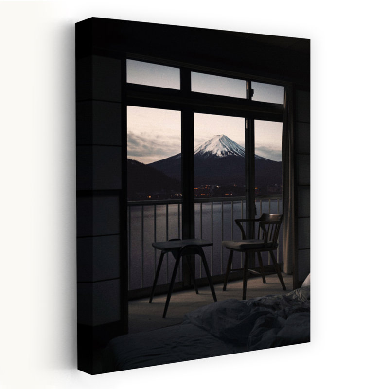 Serene Fuji Window View Abstract Contemporary Wall Art Print, 45.72cm H x 30.48cm W